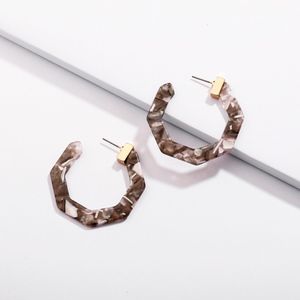 NEW!Geometric Hexagon Devri Resin Hoop Earrings
